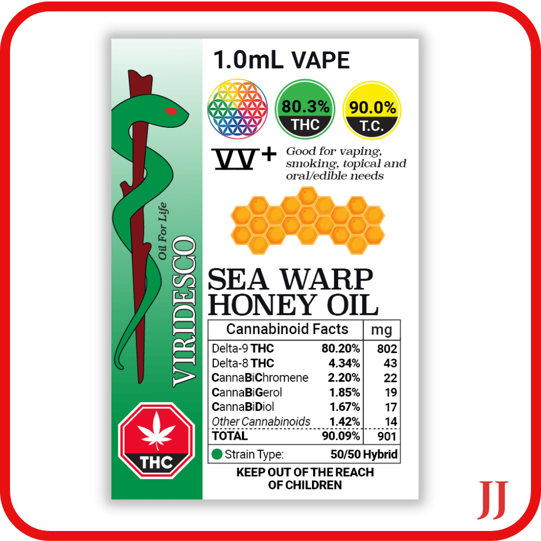 VIRIDESCO: Seawarp Honey Oil 1.0mL Vape Cartridge
